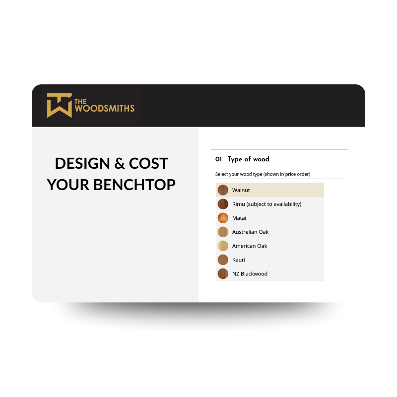 Design & cost your wood benchtop