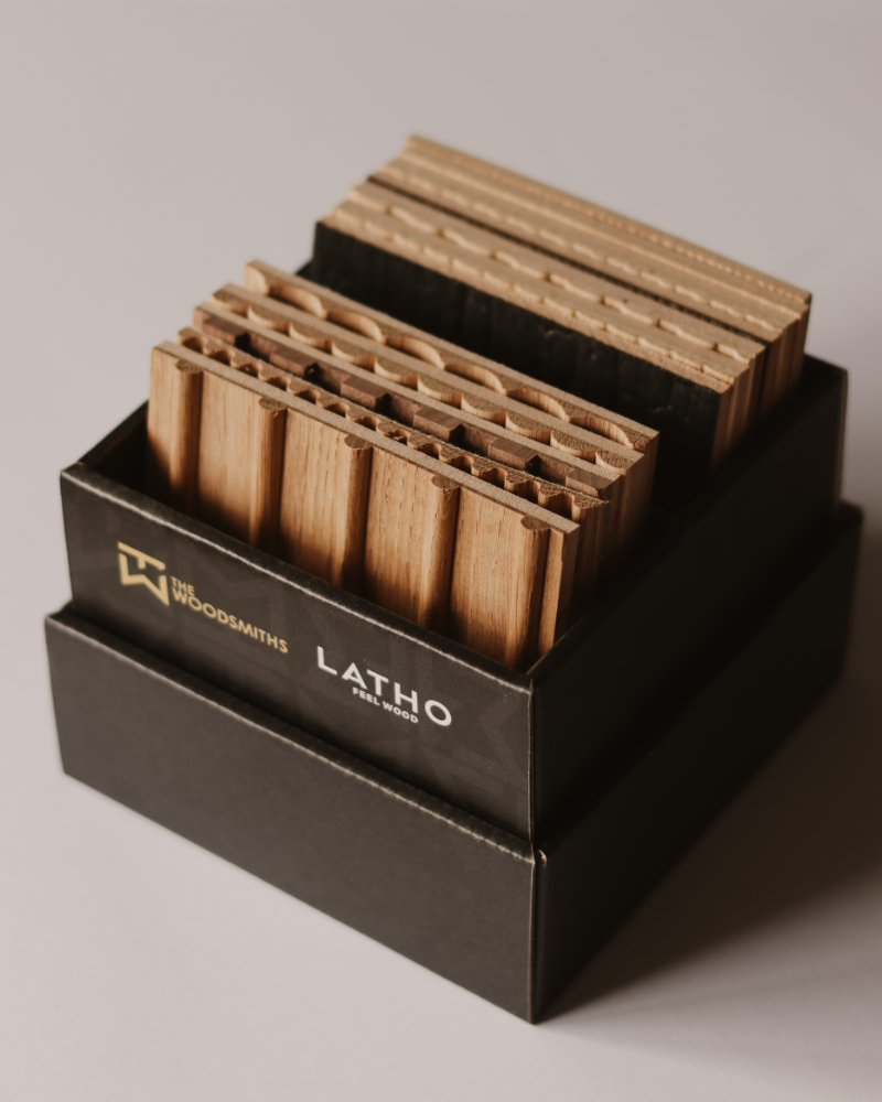 Latho veneer panels for wood benchtops